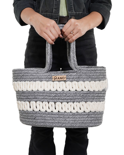 Solana Multi Purpose Grey Tote Hand Basket 