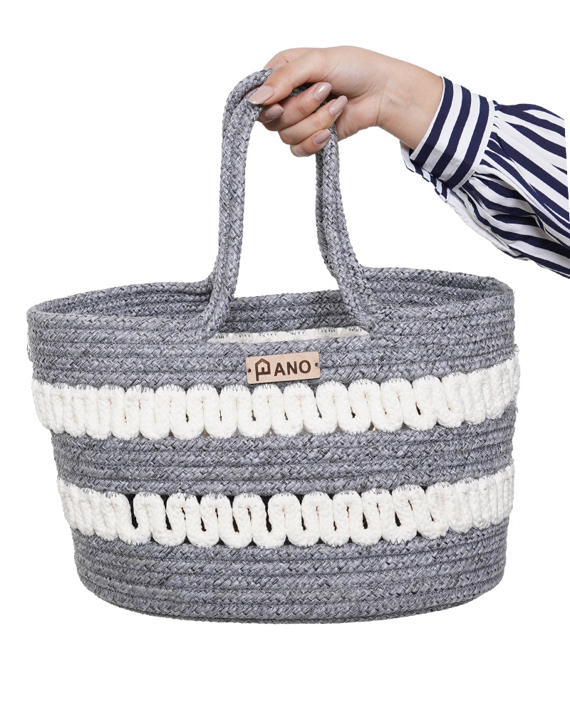 Solana Multi Purpose Grey Tote Hand Basket 