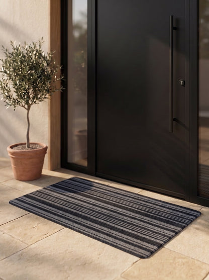 Linea Grey Anti-Skid Outdoor Mat -Pano