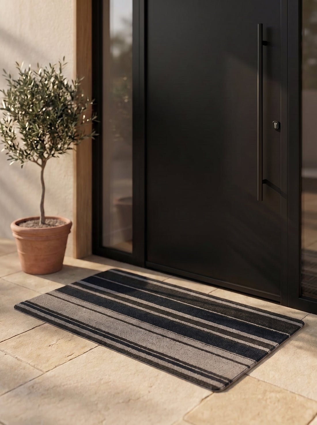 Linea Beige Anti-Skid Outdoor Mat -Pano
