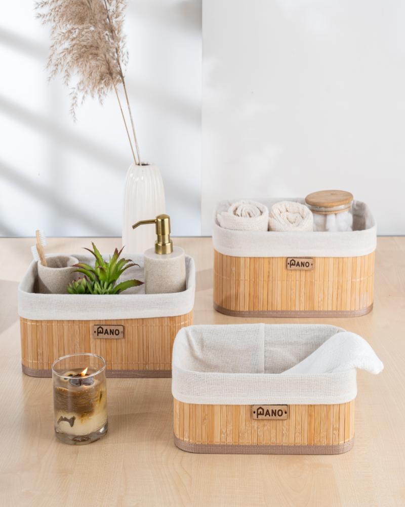 Bamboo Kitchen Utility Zurich Basket Natural | Storage Organiser - Pano