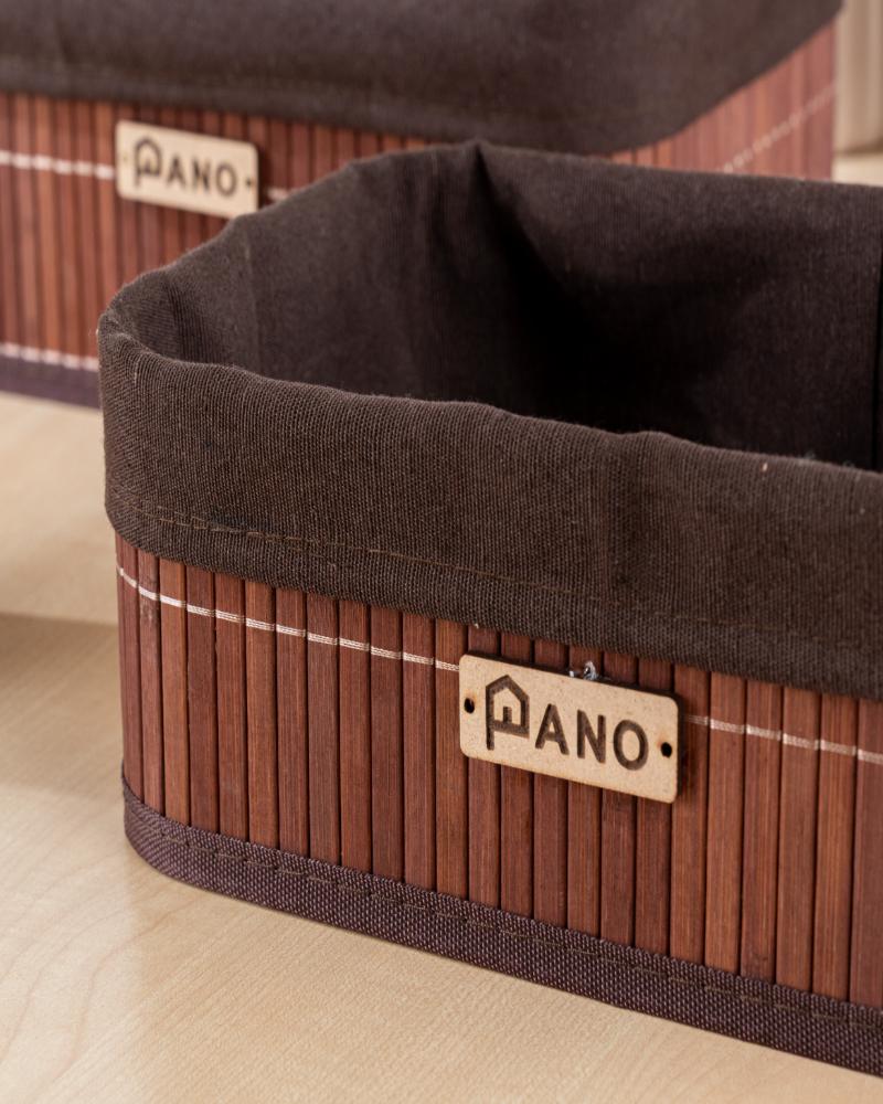 Bamboo Kitchen Utility Zurich Basket Woody Brown | Storage Organiser - Pano