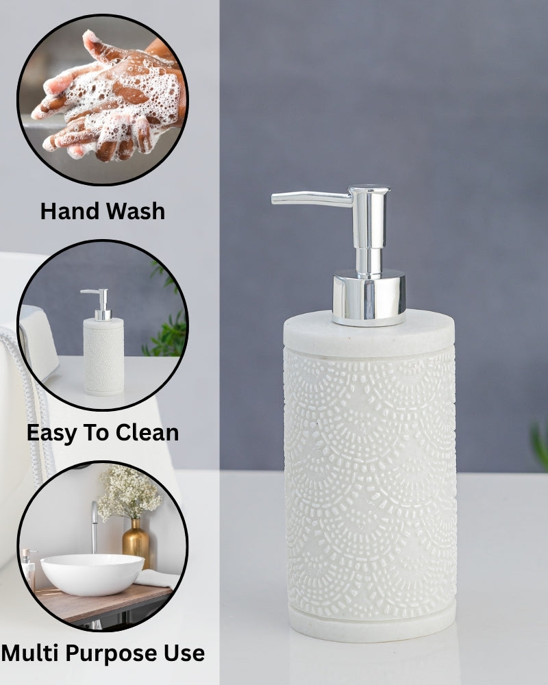 Exclusive Polyresin Soap Dispenser for Handwash for Bathroom Snow White - Pano