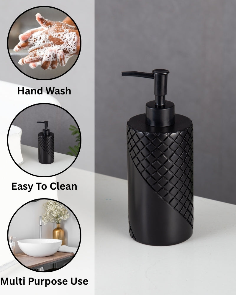Exclusive Polyresin Soap Dispenser for Handwash for Bathroom Black 1232 - Pano