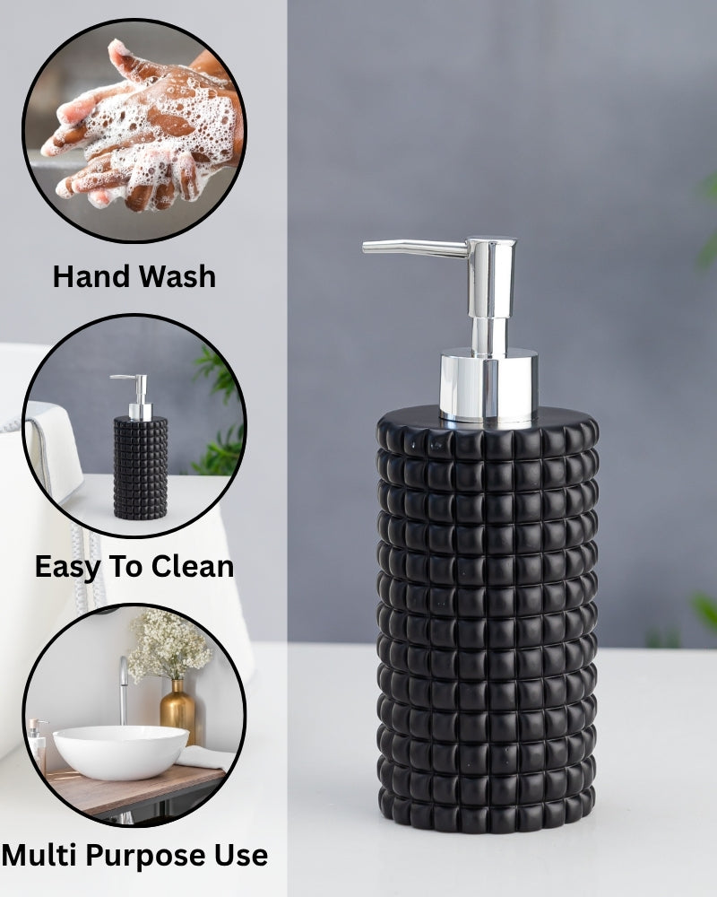 Exclusive Polyresin Soap Dispenser for Handwash for Bathroom Black 1217 - Pano