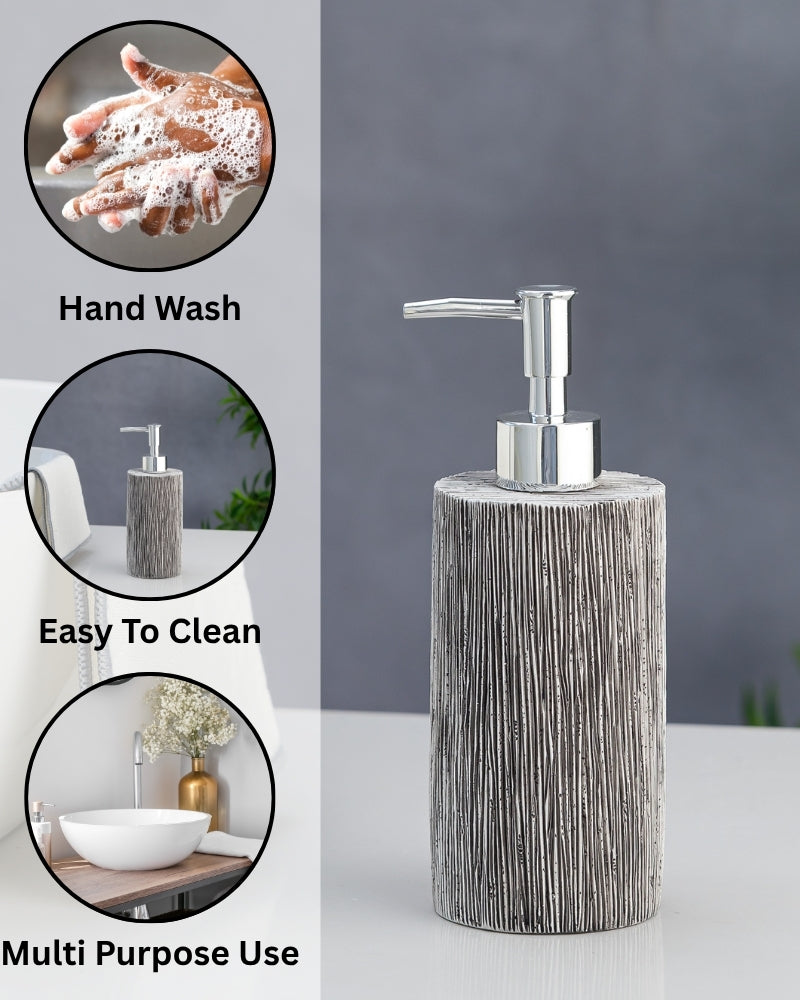 Exclusive Polyresin Soap Dispenser for Handwash for Bathroom Black Stripe - Pano