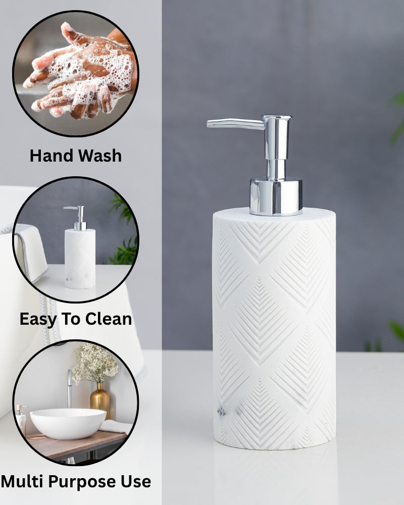 Exclusive Polyresin Soap Dispenser for Handwash for Bathroom White - Pano
