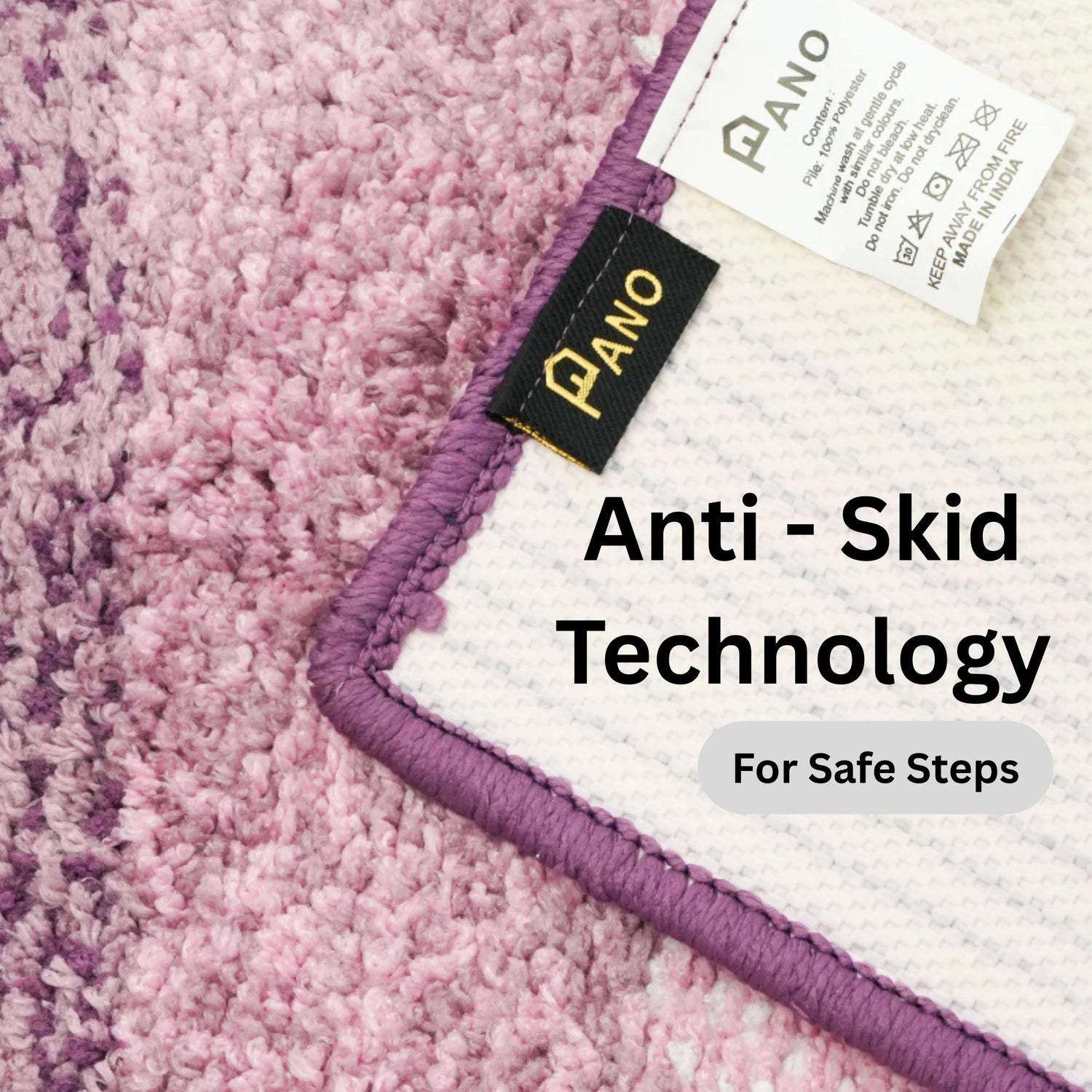 Textured Anti Skid Purple Bathmat - Pano