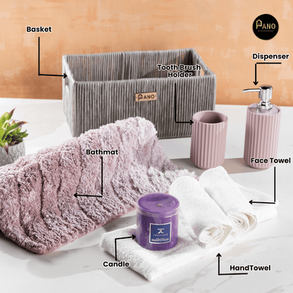 All in one Diwali Gift Combo with Soap Dispenser, Tumbler, 2 Face Towel &amp; 1 Hand Towel &amp; Decorative Candle - Pano