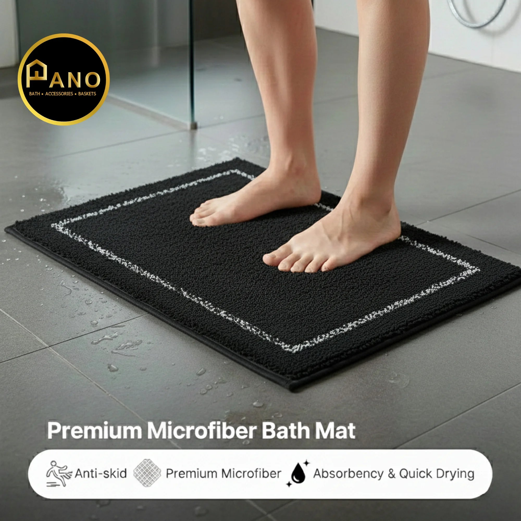 Gloria Anti Skid Grey Bathmat 40X60 - Pano