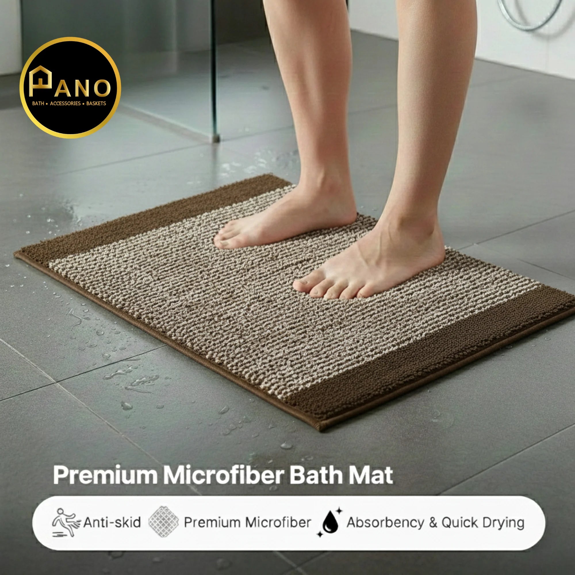 Royal Anti Skid Brown Bathmat 40X60 - Pano
