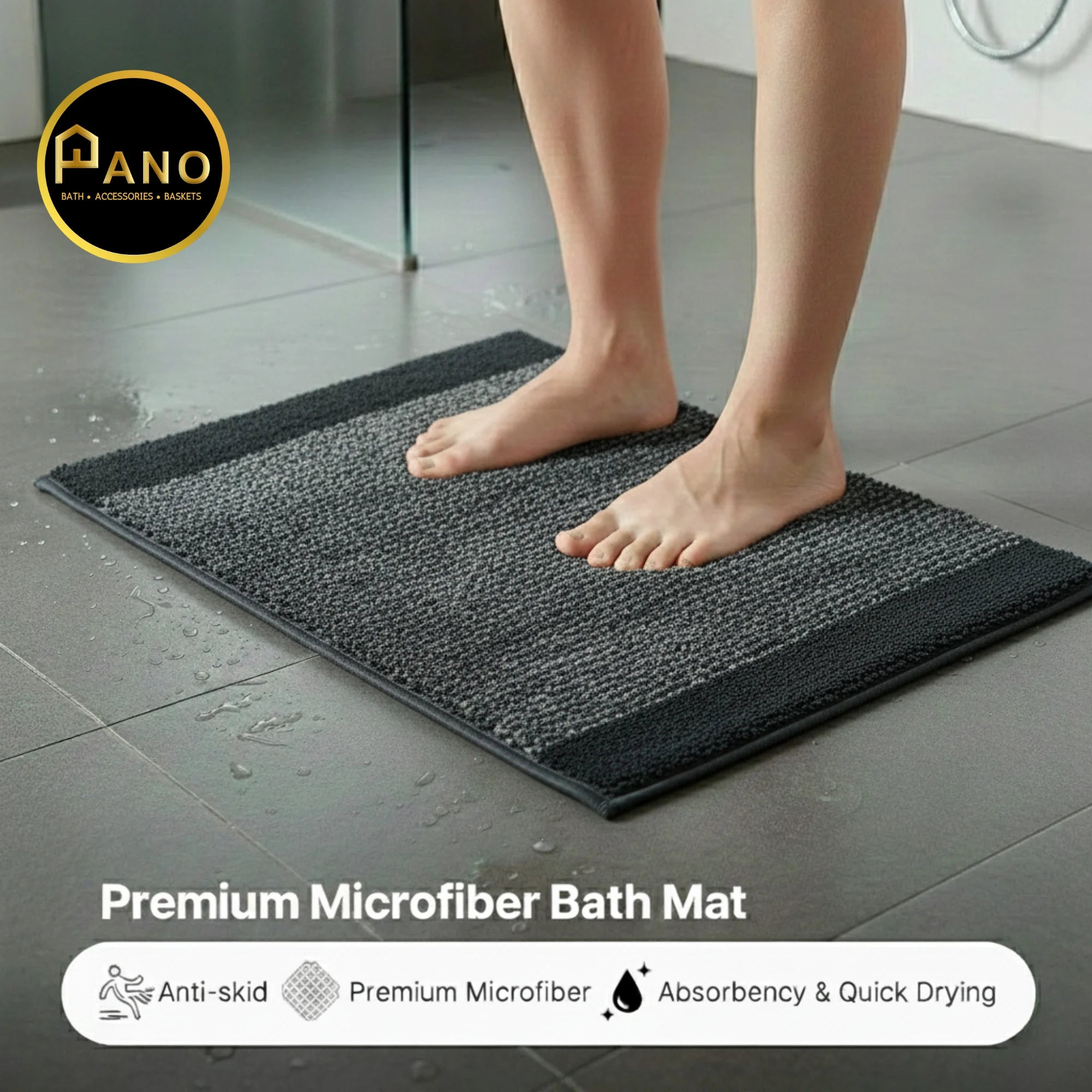 Royal Anti Skid Grey Bathmat 40X60 - Pano
