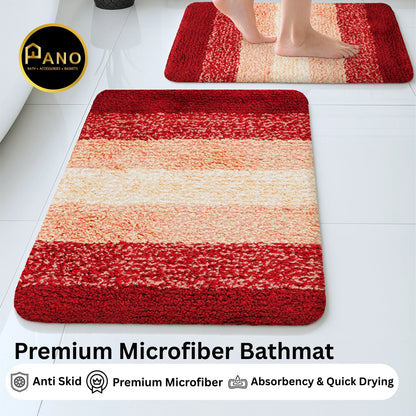 Textured Anti Skid Red Bathmat- Pano