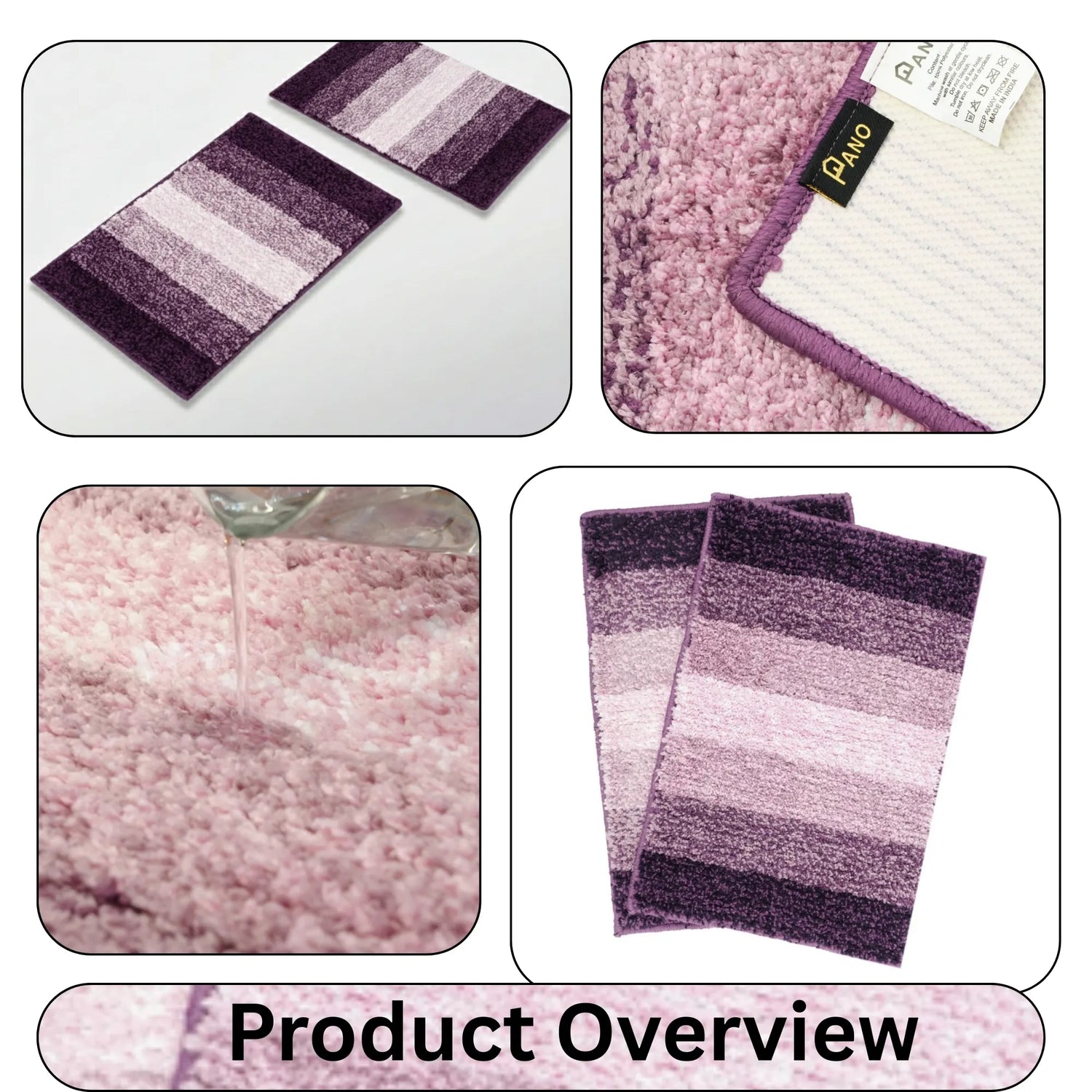 Textured Anti Skid Purple Bathmat - Pano