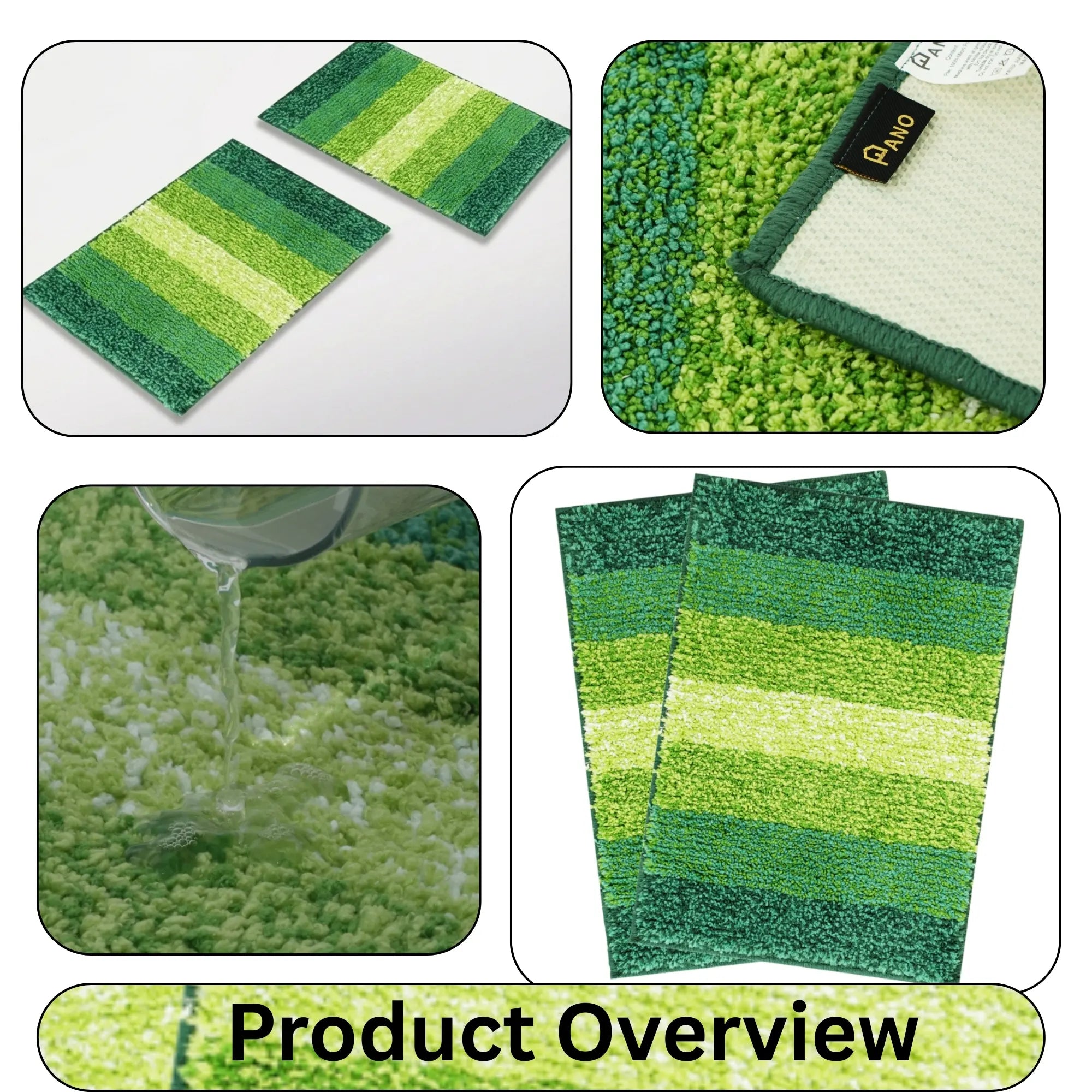 Textured Anti Skid Green Bathmat - Pano