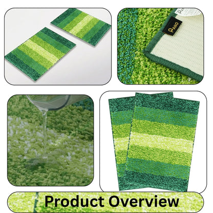 Textured Anti Skid Green Bathmat - Pano