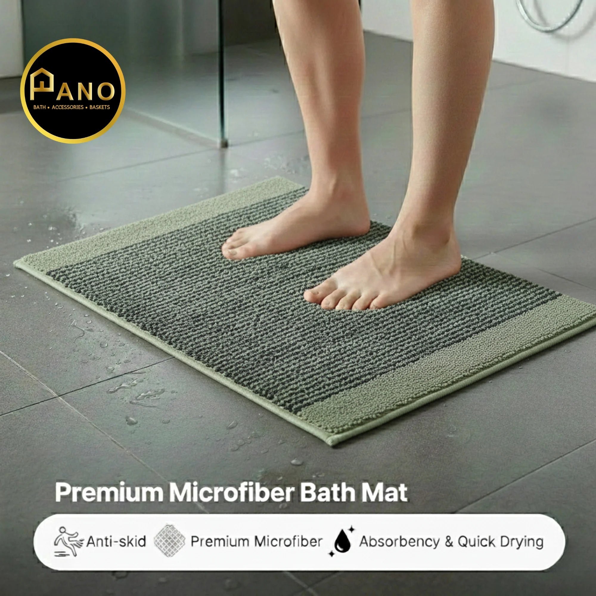 Royal Anti Skid Light Grey Bathmat 40X60 - Pano