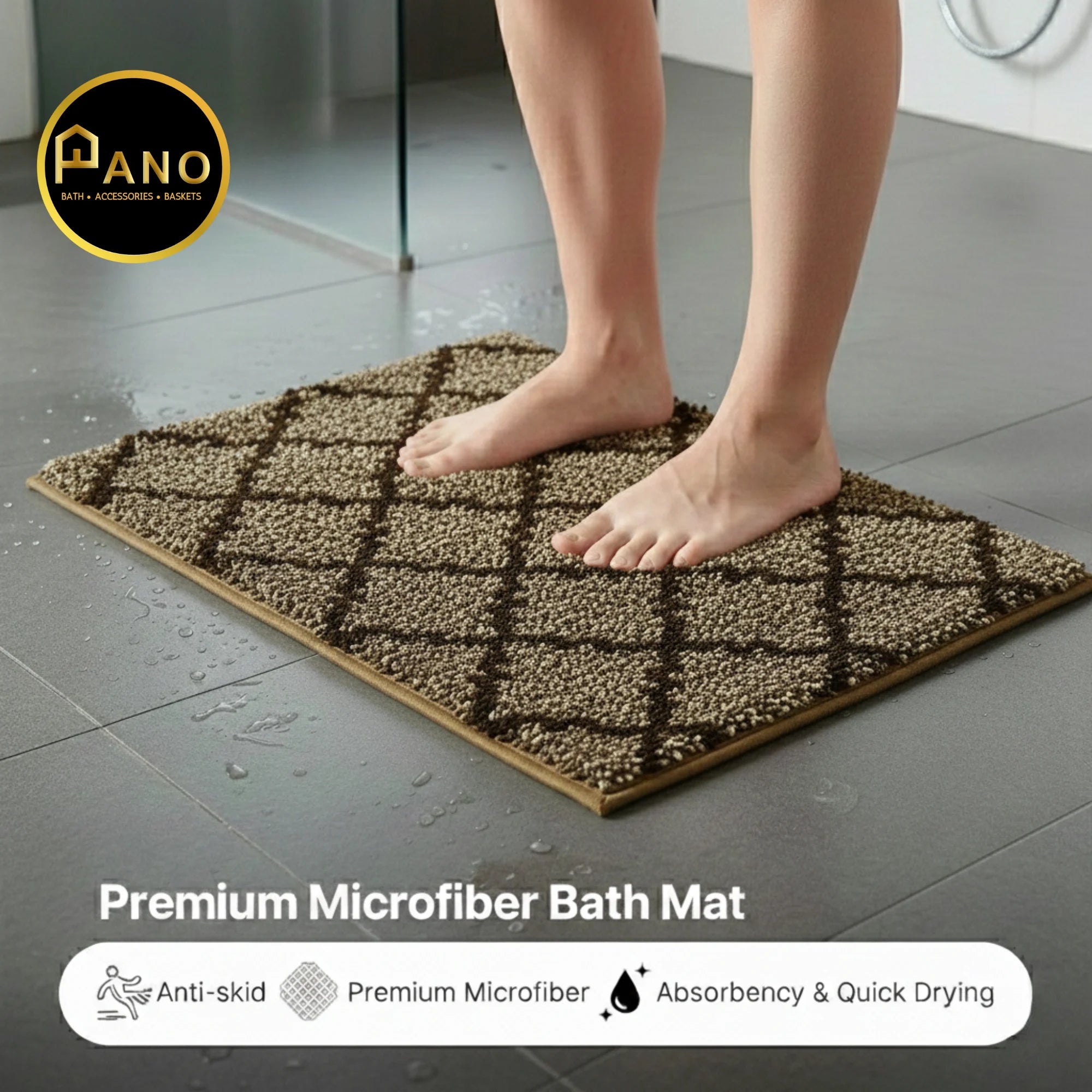Moraccan Anti Skid Brown Bathmat 40X60 - Pano