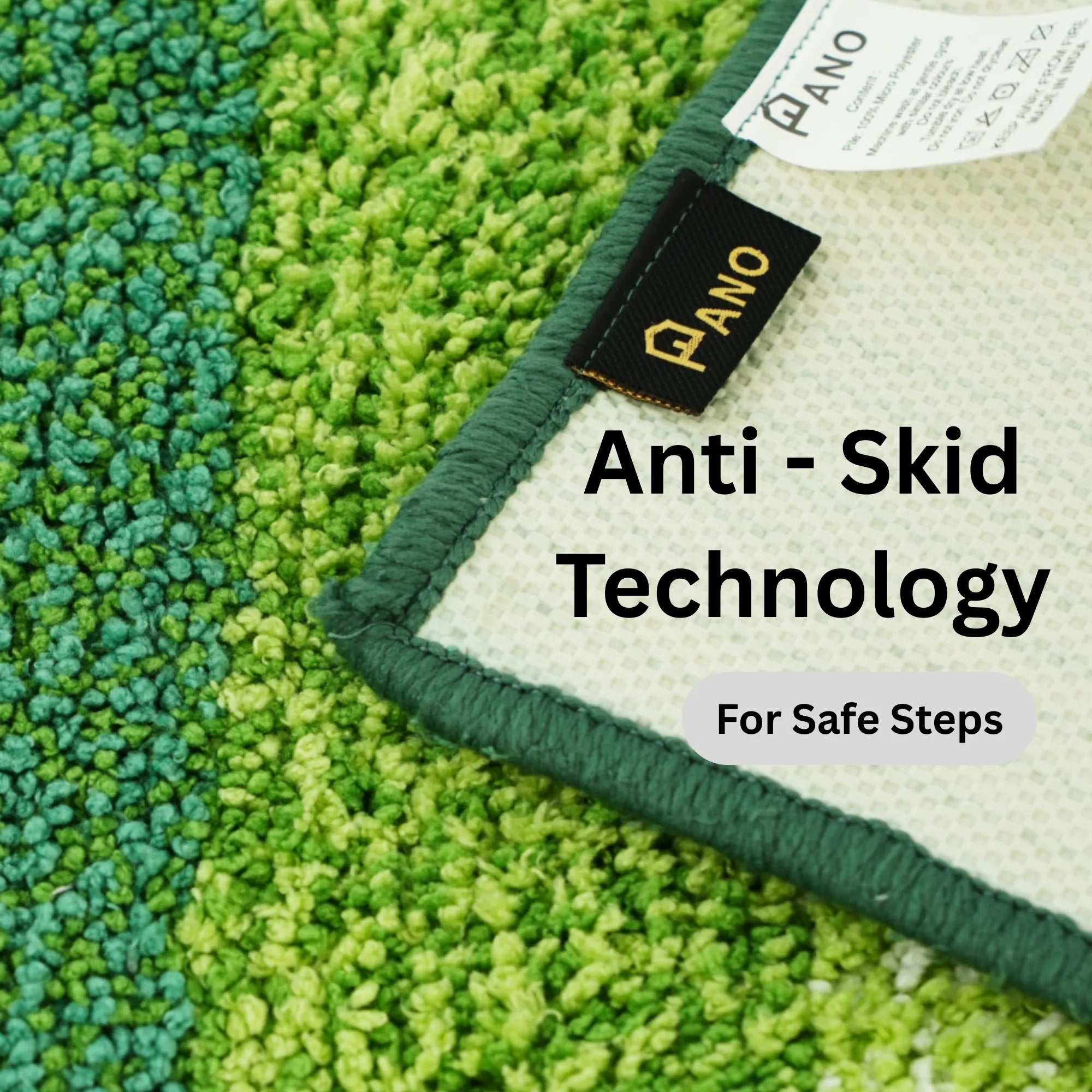 Textured Anti Skid Green Bathmat - Pano
