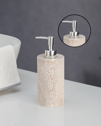Exclusive Polyresin Soap Dispenser for Handwash for Bathroom Brown Wood - Pano