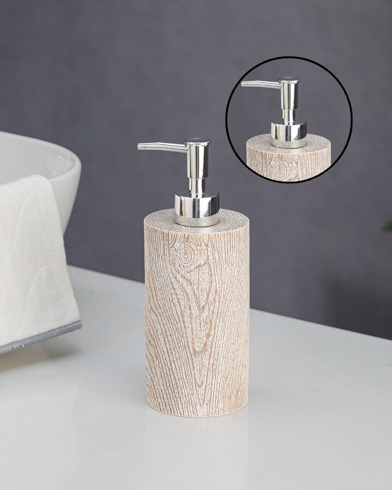 Exclusive Polyresin Soap Dispenser for Handwash for Bathroom Brown Wood - Pano
