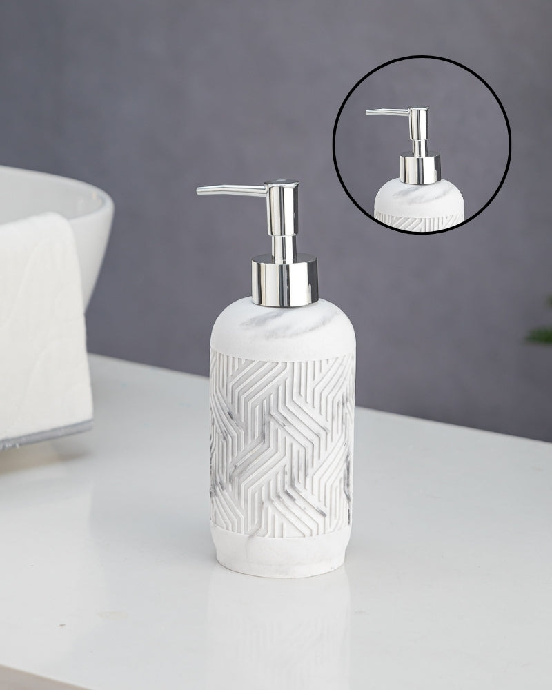 Exclusive Polyresin Soap Dispenser for Handwash for Bathroom White Marble - Pano