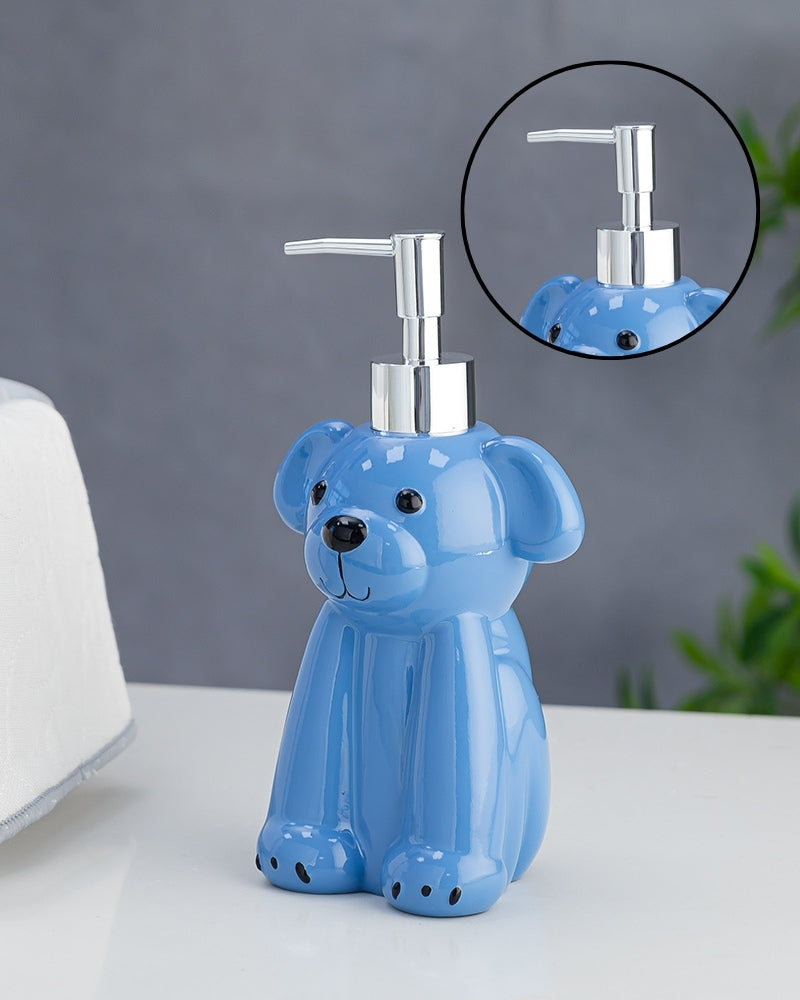 Teddy Kids Polyresin Blue Soap Dispenser - 380 ML - Pano